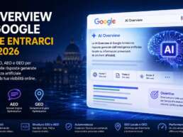 AI Overview di Google con intelligenza artificiale e risultati di ricerca SEO nel 2026